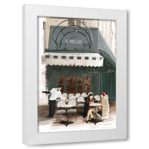 Paris Bistro White Modern Wood Framed Art Print by Escalante, Omar