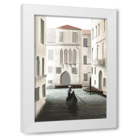Venice Moment White Modern Wood Framed Art Print by Escalante, Omar