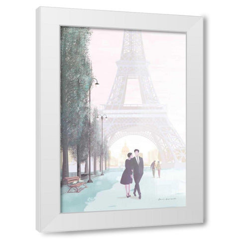Paris Love White Modern Wood Framed Art Print by Escalante, Omar