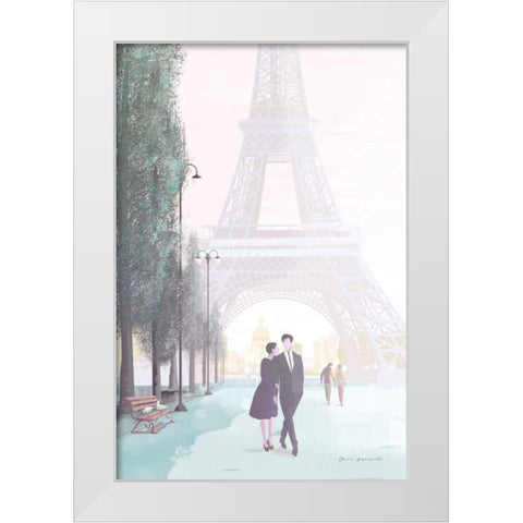 Paris Love White Modern Wood Framed Art Print by Escalante, Omar
