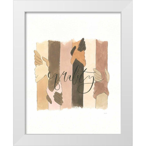 Equality White Modern Wood Framed Art Print by Jackson, Jenaya