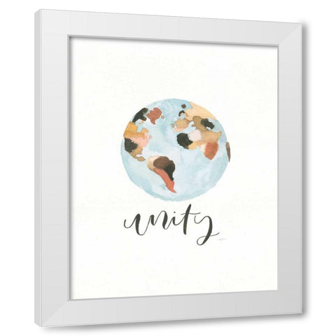 Unity White Modern Wood Framed Art Print by Jackson, Jenaya