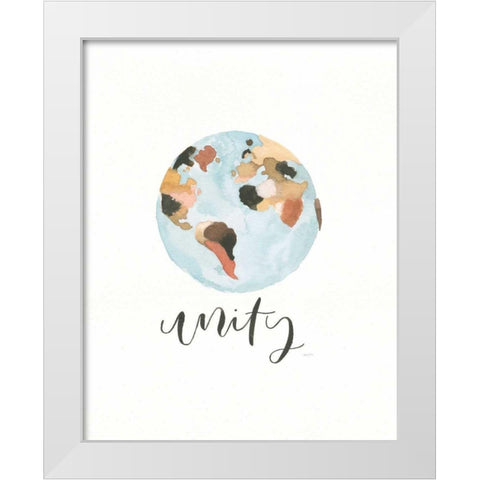 Unity White Modern Wood Framed Art Print by Jackson, Jenaya