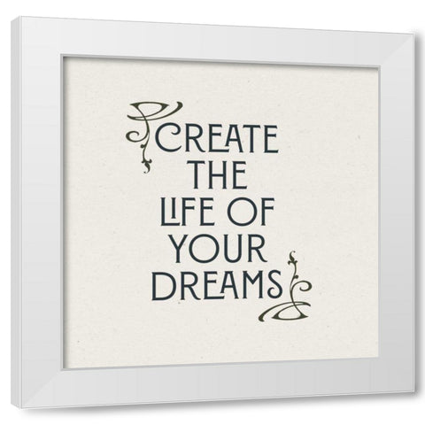 Nouveau Words I White Modern Wood Framed Art Print by Wild Apple Portfolio