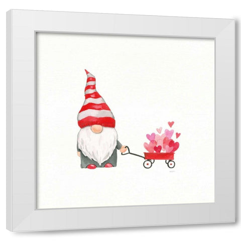 Gnomes in Love III White Modern Wood Framed Art Print by Jackson, Jenaya
