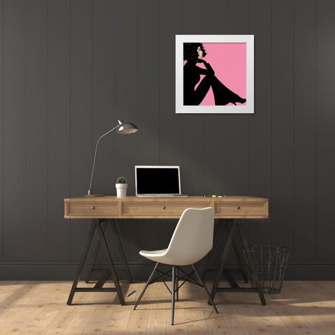 She is Everything I White Modern Wood Framed Art Print by Charro, Mercedes Lopez