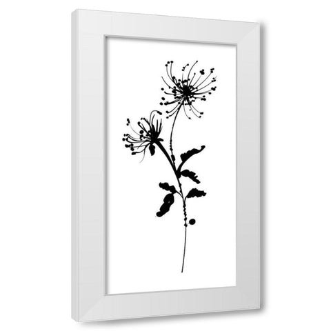 Silhouette Floral IV White Modern Wood Framed Art Print by Wild Apple Portfolio