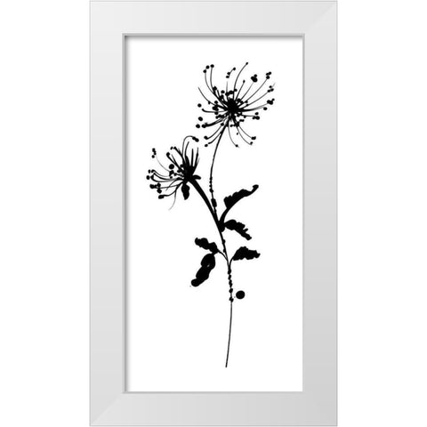 Silhouette Floral IV White Modern Wood Framed Art Print by Wild Apple Portfolio