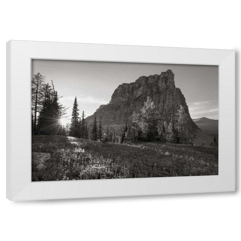 Boulder Pass Glacier National Park BW White Modern Wood Framed Art Print by Majchrowicz, Alan