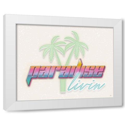 Paradise Livin I White Modern Wood Framed Art Print by Aiken, Jess