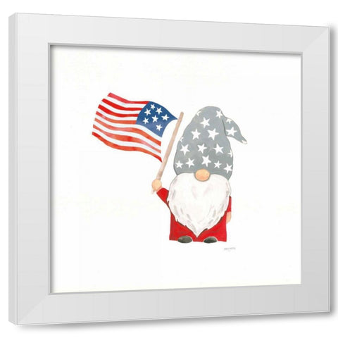 Patriotic Gnomes II White Modern Wood Framed Art Print by Jackson, Jenaya