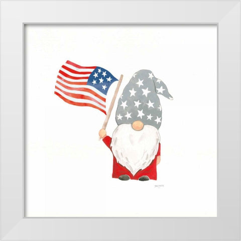 Patriotic Gnomes II White Modern Wood Framed Art Print by Jackson, Jenaya