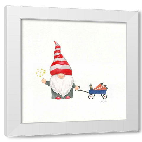 Patriotic Gnomes III White Modern Wood Framed Art Print by Jackson, Jenaya