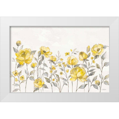 Sunny Roses I No Words White Modern Wood Framed Art Print by Vassileva, Silvia