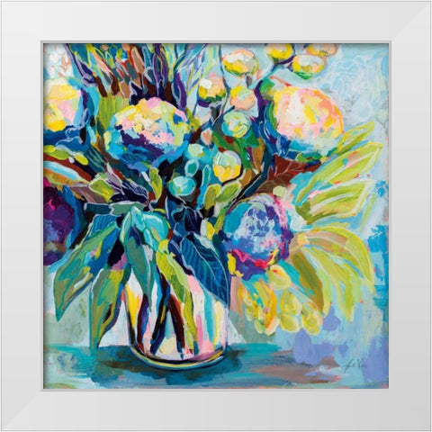 Spring bloom 24x24 White Modern Wood Framed Art Print by Vertentes, Jeanette