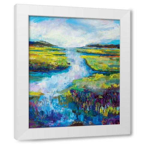 Barn Island View White Modern Wood Framed Art Print by Vertentes, Jeanette