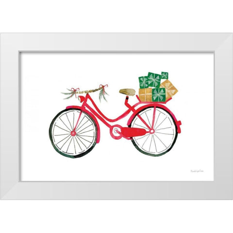 Christmas Delivery II White Modern Wood Framed Art Print by Charro, Mercedes Lopez