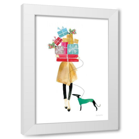 Holiday Mood II White Modern Wood Framed Art Print by Charro, Mercedes Lopez