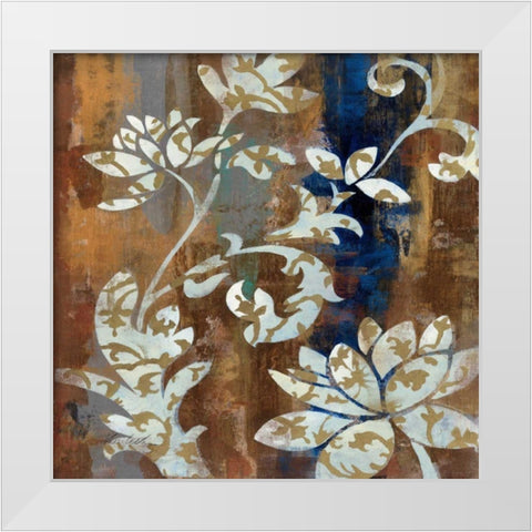 Moonlight Magnolia Silhouette I White Modern Wood Framed Art Print by Vassileva, Silvia