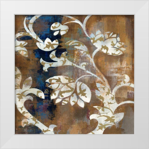 Moonlight Magnolia Silhouette II White Modern Wood Framed Art Print by Vassileva, Silvia