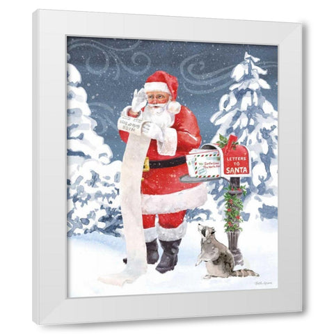 Santas List III White Modern Wood Framed Art Print by Grove, Beth