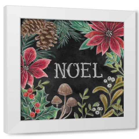 Christmas Chalk I White Modern Wood Framed Art Print by Urban, Mary
