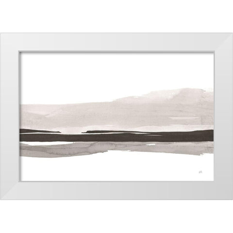 Marbled Gray III White Modern Wood Framed Art Print by Paschke, Chris