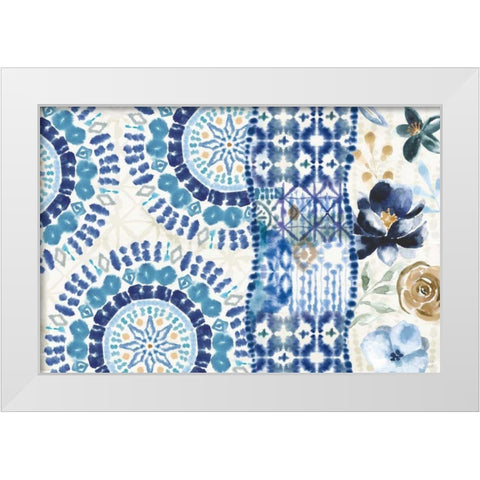 Indigo Splash VI White Modern Wood Framed Art Print by June, Dina
