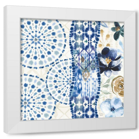 Indigo Splash VIII White Modern Wood Framed Art Print by June, Dina