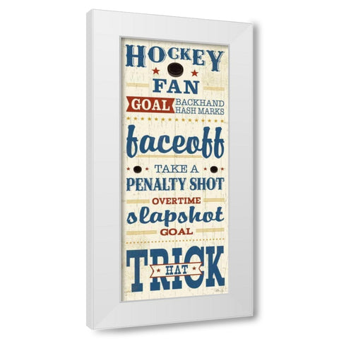 Sports Lovers V Red White Modern Wood Framed Art Print by Pela Studio