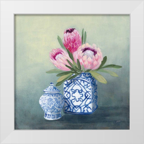 Protea Chinoiserie II White Modern Wood Framed Art Print by Purinton, Julia