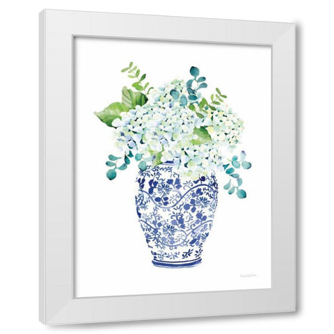 Chinoiserie Hydrangea II White Modern Wood Framed Art Print by Charro, Mercedes Lopez