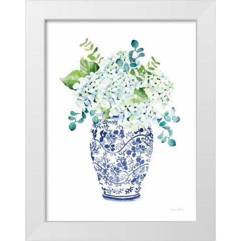 Chinoiserie Hydrangea II White Modern Wood Framed Art Print by Charro, Mercedes Lopez