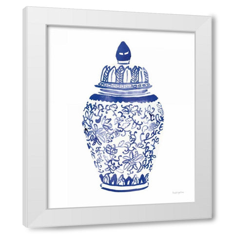 Ginger Jar II White Modern Wood Framed Art Print by Charro, Mercedes Lopez
