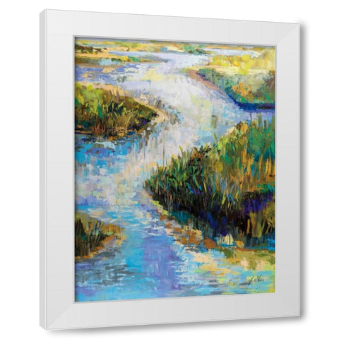 Water Walkway White Modern Wood Framed Art Print by Vertentes, Jeanette