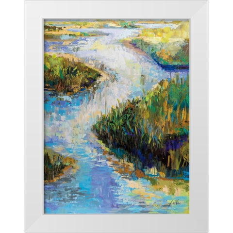 Water Walkway White Modern Wood Framed Art Print by Vertentes, Jeanette