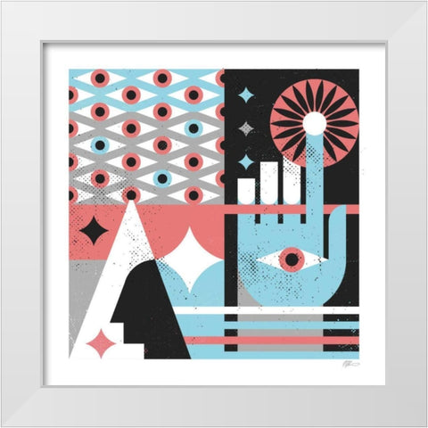 Abstract Hand White Modern Wood Framed Art Print by Paterson, Robert John