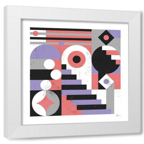 Abstract Stairs White Modern Wood Framed Art Print by Paterson, Robert John