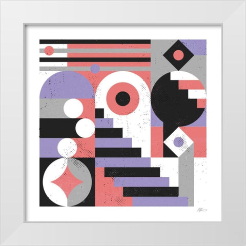 Abstract Stairs White Modern Wood Framed Art Print by Paterson, Robert John