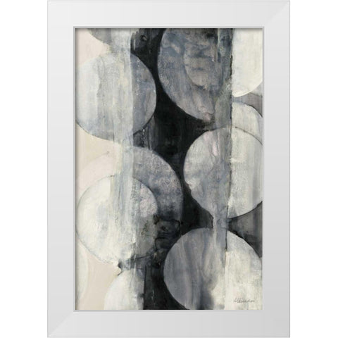 Eclipse Neutral Vertical White Modern Wood Framed Art Print by Hristova, Albena
