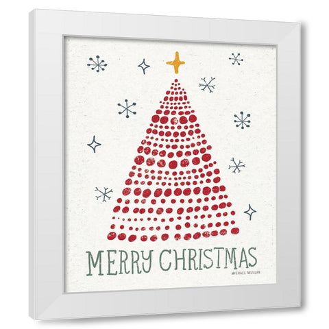 Merry Christmas Crop White Modern Wood Framed Art Print by Mullan, Michael