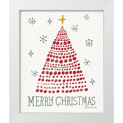 Merry Christmas Crop White Modern Wood Framed Art Print by Mullan, Michael