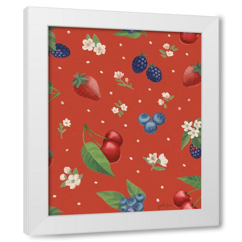 Berry Breeze Pattern IB White Modern Wood Framed Art Print by Penner, Janelle