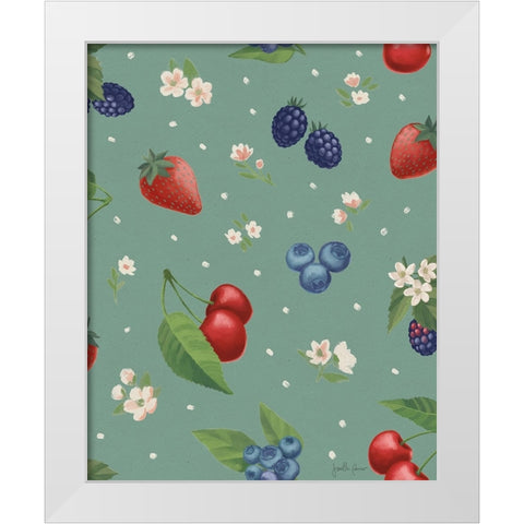 Berry Breeze Pattern ID White Modern Wood Framed Art Print by Penner, Janelle