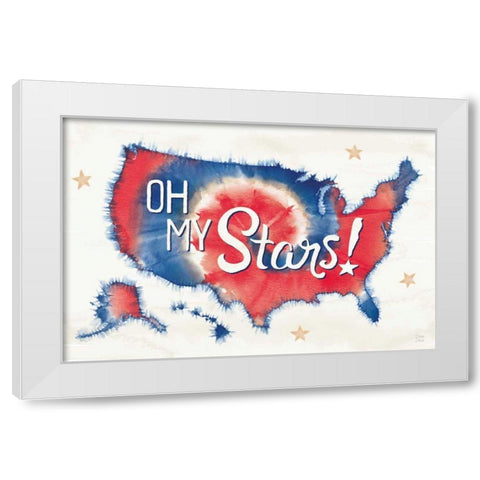 Oh My Stars I White Modern Wood Framed Art Print by June, Dina