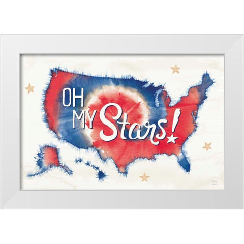 Oh My Stars I White Modern Wood Framed Art Print by June, Dina