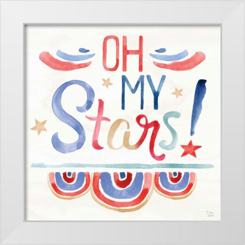 Oh My Stars VI White Modern Wood Framed Art Print by June, Dina
