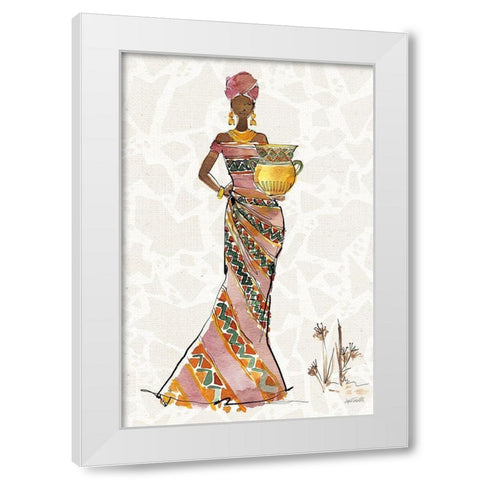 African Flair X B White Modern Wood Framed Art Print by Tavoletti, Anne