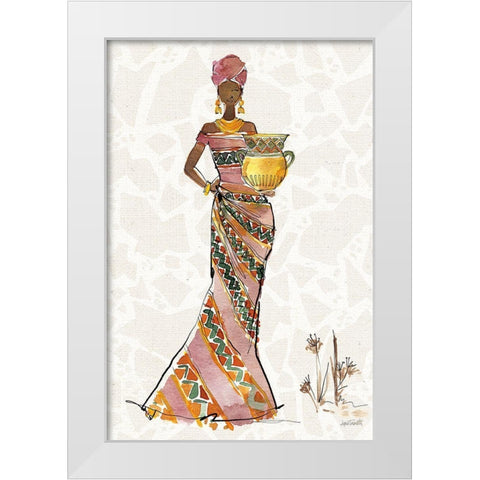 African Flair X B White Modern Wood Framed Art Print by Tavoletti, Anne