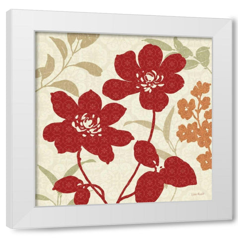 Floral Shadows I White Modern Wood Framed Art Print by Audit, Lisa
